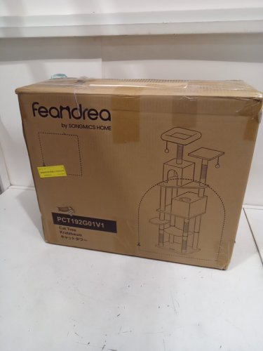 feandrea multi-level cat tree tower - 59.5" x 20.6" x 20.8" - LIGHT grey (model: pct192g01v1) image 2