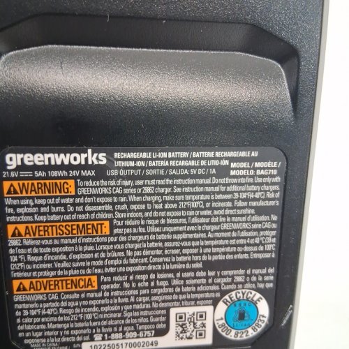 Greenworks 24V 5Ah USB Battery (MODEL: BAG710) image 4