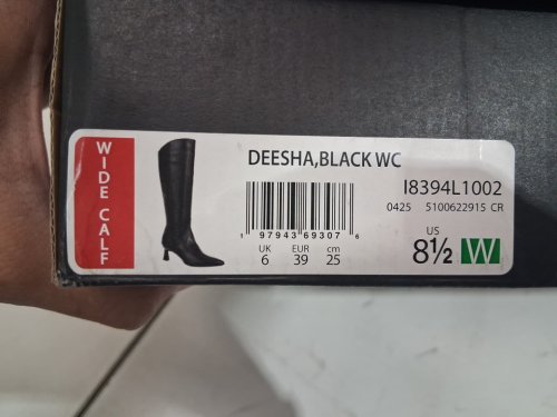 women's naturalizer deesha pointed toe tall knee high boot - size 8.5 wide - black leather image 5