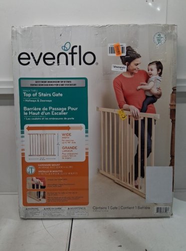 EVENFLO WALK-THRU TOP OF STAIRS extra wide BABY and PET GATE - 32" x 30" - 48" - black (MODEL: 1050) image 4
