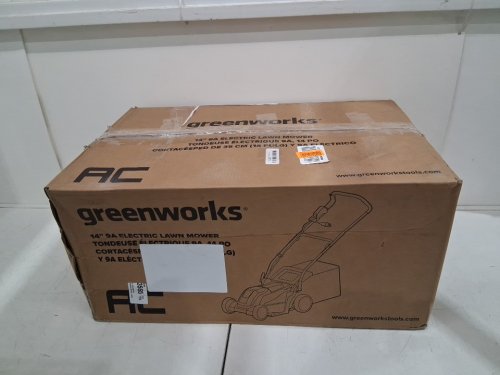 greenworks corded electric lawn mower - 14" - 9AMP - black/green (model: lma123) image 2