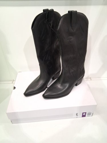 Women’s ALDO  Leather Western Boots - size 8 - black (style: 2008150) image 2