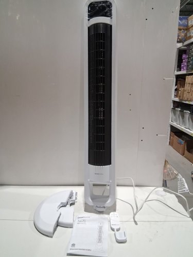 omnibreeze premium 38" Rotating tower fan with wifi CONTROL, 5-SPEEDS & REMOTE - white/BLACK (model: 5333021/dc2313r-g) image 3