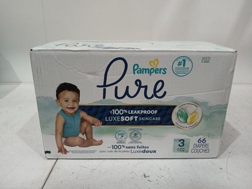 66PK Pampers Pure 100% leakproof Protection Disposable Baby Diapers - Size 3 image 2