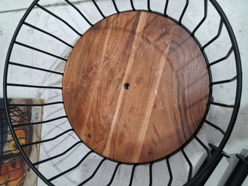 over&back 2-tier wire metal fruit basket - black/acacia wood (model : 1986459) image 3