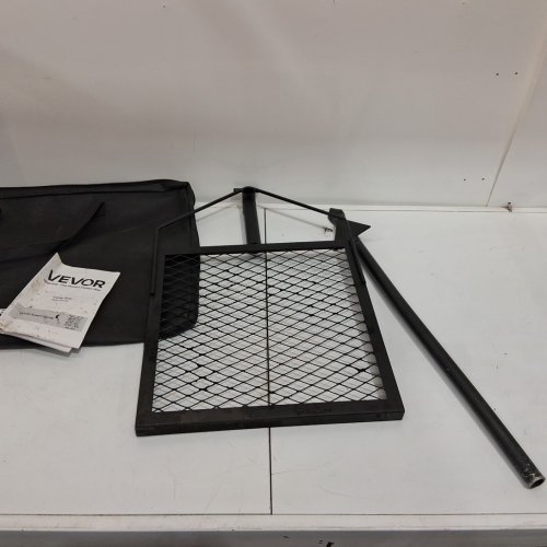 Swivel Campfire Grill, Heavy Duty Fire Pit Grill Grate 360° Adjustable Open Outdoor Cooking Equipment, Portable Camp Fire Rack for Camping Outdoor - 16" x 16" - Black (Model: skj-22t) image 4