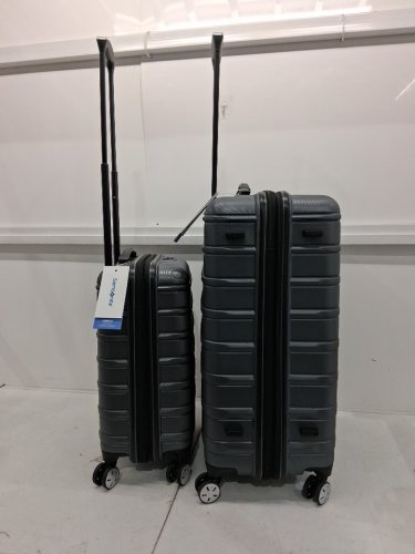 2pc Samsonite Omni 2 Hardside Expandable Spinner Luggage suitcase with telescopic handles - 22" & 24" - Solid Charcoal grey (model: 138449-3386) image 3