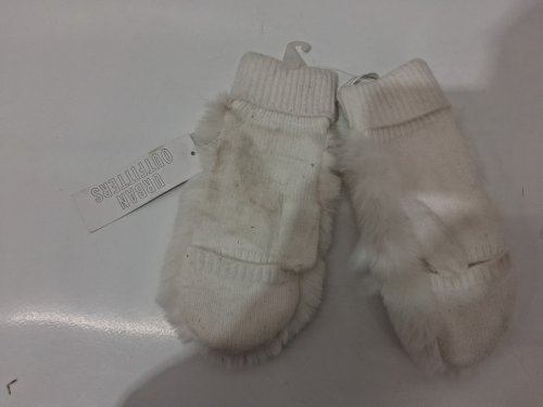 women's urban outfitters faux fur gloves - one size fits most - white image 2