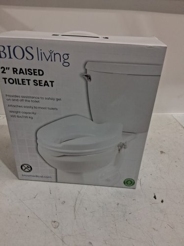 Bios Living 2" Raised Toilet Seat with Lid - White (Model: 59056L) image 2