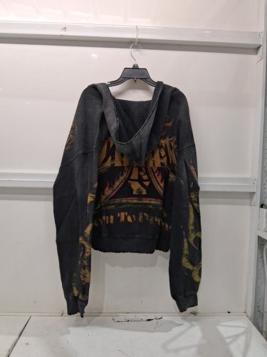 men's Vale waffle-knit graphic-print hoodie - Extra large - black image 6