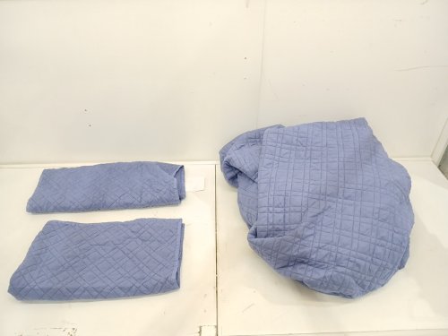 3PC DOWN HOME bedding set with pillow cases and blanket - KING - Blue image 3
