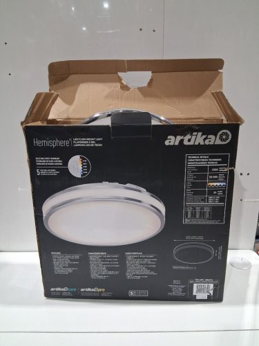 Artika Hemisphere Flush Mount Light with 5 SELECTABLE LIGHT COLOURS 2700K/3000K/3500K/4000K/5000K - 2500LM - 15" - CHROME (MODEL: 1806274/FM-HM5C-C1CR) image 2