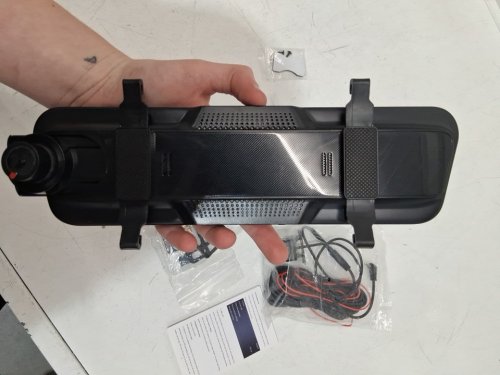 hd dvr rear view mirror camera kit - 1080p - black image 4