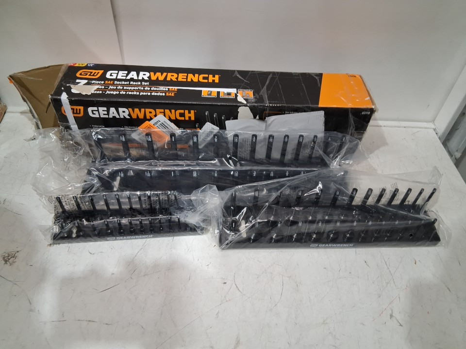 3pc gearwrench Drive Black SAE Socket Storage Tray Set - 1/4", 3/8" & 1/2" - black (model: 83118) image 2