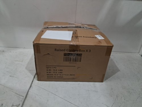 3Pk EMALIE RAISED GARDEN BEDS AND PLANTERS - 15.7" x 15.7" x 16.9" - 6.6gal - 100lb max - brown - (model: tg13-bn-ca) image 7