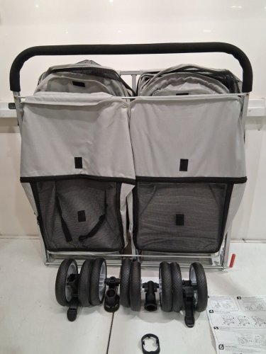 betsocci Foldable Double Pet Stroller for Dogs & Cats Two-Seater with Storage  - 33LB - black (model: sp04)) image 4