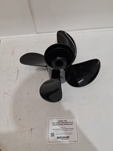 quicksilver nemesis aluminum performance propeller - 40-60h/p - black (model: 8m0055536) image 6