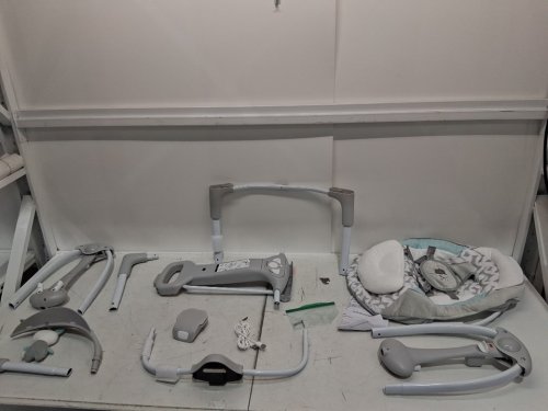 ingenuity convert me 2-in-1 compact portable automatic baby swing & infant seat with nature sounds - 0 to 9 months, 6lbs to 20lbs - swell (model: 12579/3407) image 3