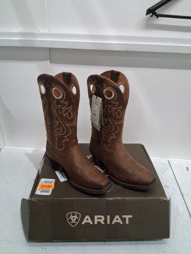 MENS ARIAT SPORT SQUARE TOE WESTERN BOOTS - 8.5 EXTRA EXTRA WIDE - POWDER BROWN - (MODEL: 10017365) image 5