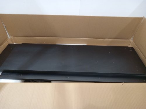 muvai modern adjustable l shaped computer desk - 59" x 40" x 28.3" - 45.6" - black image 7