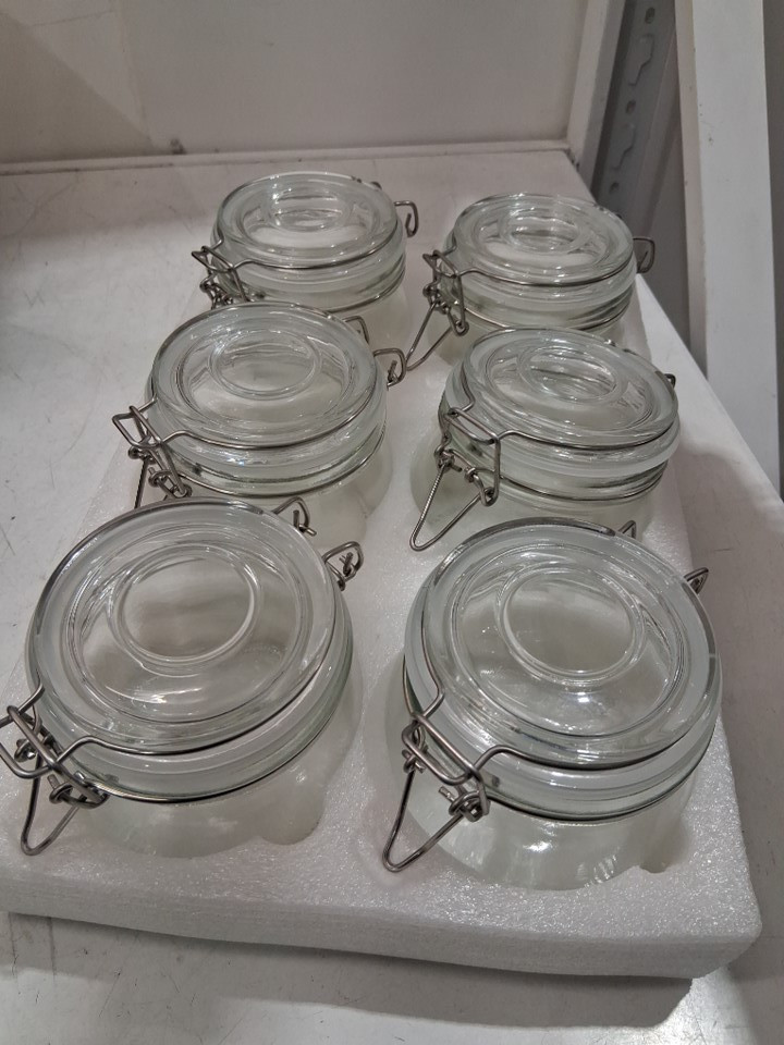 6PK Ulodimi Food Storage Jars with Airtight Lids for Kitchen Organization - 17OZ - CLEAR image 3