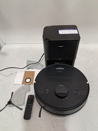 MONSGA 2-in-1 self-emptying robot vacuum cleaner/mop system with app controls - 6000PA - black (model: ms1 max) image 4