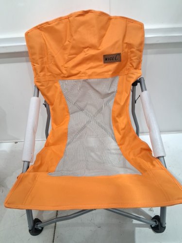 NICEC / NICE C LOW RECLINING FOLDABLE PORTABLE OUTDOOR BEACH/FESTIVAL CHAIR WITH CUP HOLDER AND CARRY BAG - 23" - Peach - (MODEL: NC-CABEACHCH-11) image 4