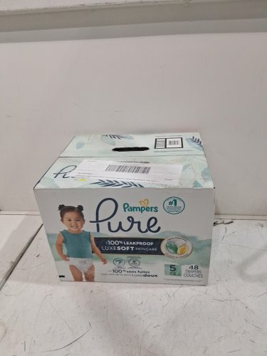 48PK PAMPERS DIAPERS PURE PROTECTION HYPOALLERGENIC BABY DIAPERS FOR SENSITIVE SKIN -FRAGRANCE FREE - SIZE 5 (27lb+) image 2
