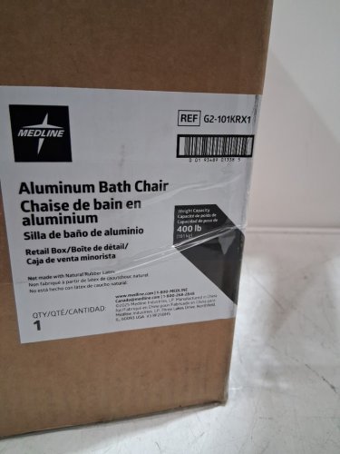 MEDLINE GUARDIAN DELUXE ALUMINUM BATH CHAIR - 400LBS CAP - GREY (MODEL: G2-101KRX1) image 2