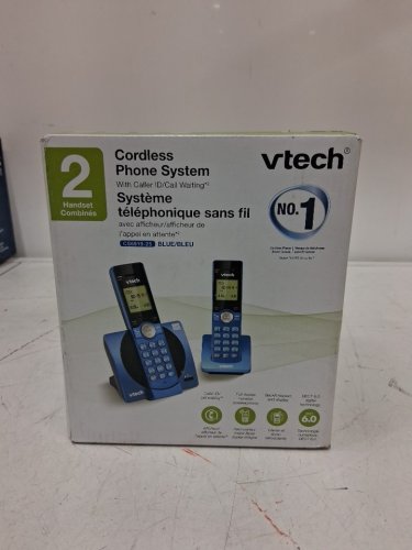 2PK Vtech Handset Landline Telephones - Metallic Blue (Model: CS6919-25) image 2