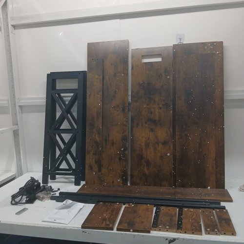 Yaheetech Console Table with Power Outlets and USB Ports - 39.5" x 32" x 11" - rustic brown (Model:613768) image 5