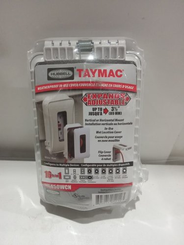 HUBBELL TAYMAC 6-in-1 Weatherproof In-use Power Outlet Cover - Up to 3.5" - White (Model: ML450WCN) image 2