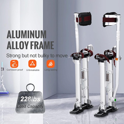 adjustable aluminum Drywall Stilts with Protective Knee Pads - 24" x 40" - black (model: HCST-24BK) image 3