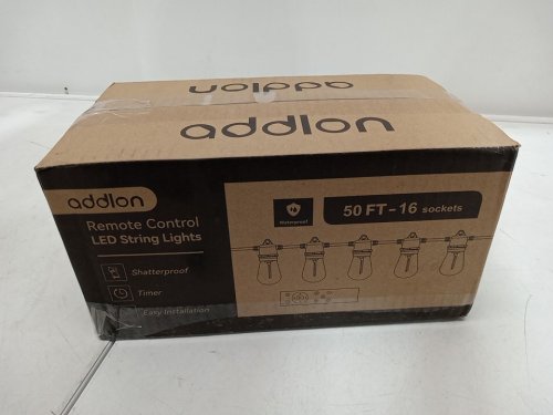 ADDLON OUTDOOR WATERPROOF STRING LIGHTS WITH REMOTE - 50FT - BLACK image 2