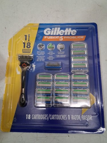 19PC GILLETTE FUSION5 PROGLIDE RAZOR + 18 CARTRIDGES - BLACK image 2
