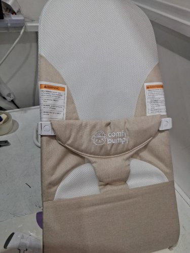 comfy bumpy ergonomic baby bouncer seat - 0-6 months - oatmeal (model: cfbybr) image 5