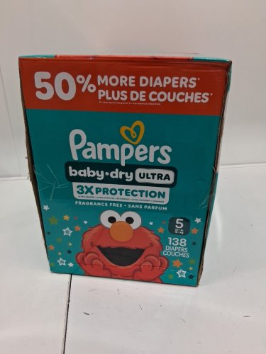 138pk Pampers Baby Dry Ultra disposable Diapers - size 5 (27+lb) - elmo sesame street image 2