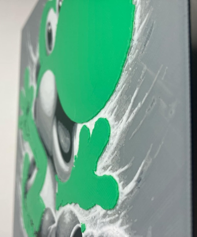 8"x8" 3D Printed - Yoshi - From Mario - Nintendo- Textured Photo image 3