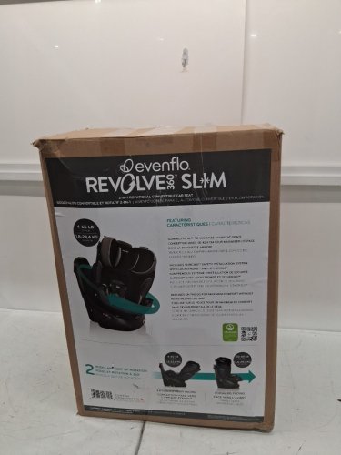EVENFLO REVOLVE360 2-IN-1 ROTATIONAL CAR SEAT - 24.3" X 16.7" X 20.8" - CANTON BLACK (MODEL: CS260112470C) image 2
