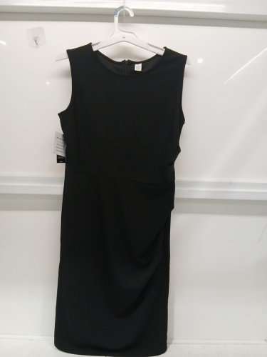 WOMEN'S OTEN Crew Neck Sleeveless Bodycon Dresses - LARGE - BLACK image 3