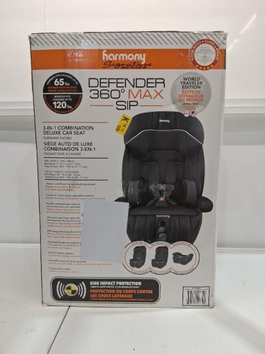 harmony Defender 360° MAX SIP 3-in-1 Combination Deluxe Car Seat - 26.5lb - 120lb - Midnight/White (MODEL: 0302039BLK) image 7