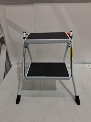 DAWNYIELD 2-Step Ladder Folding Step Stool - MAX 330LBS - WHITE/BLACK image 5