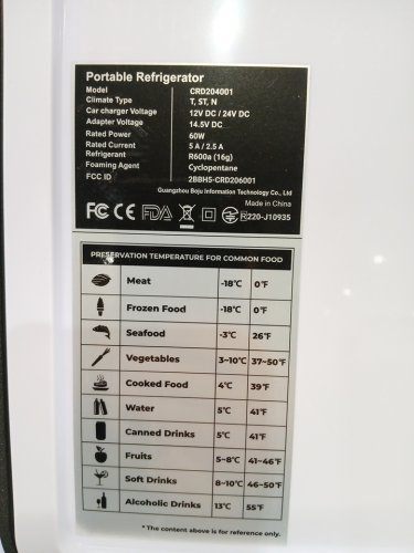 BougeRV Bluetooth Portable Fridge Electric Car Cooler with wheels -10GAL - Black/Yellow (Model: CRD204001) image 14