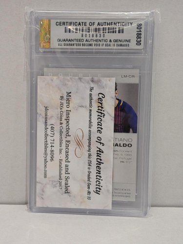 MESSI & RONALDO EXCLUSIVE EDITION FIFA CARD - JDCC GEM MINT 10 - 2022 LEAD LEGENDS #LM-CR image 3
