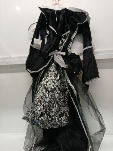 GIRL'S GOTHIC ENCHANTRESS COSTUME DRESS - MEDIUM - BLACK/SILVER (ITEM: 14777M) image 2