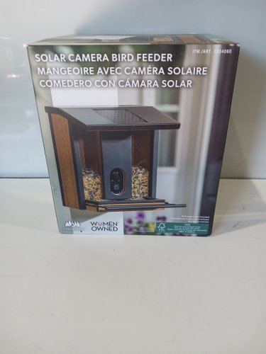EVERGREEN SMART SOLAR CAMERA BIRD FEEDER - BLACK/NATURAL WOOD (MODEL: 1934060) image 2