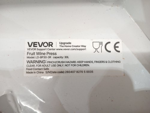 Manual Fruit Wine Press - 38" - 7.9GAL - Brown/Red (Model: LD-BP30-3R) image 10