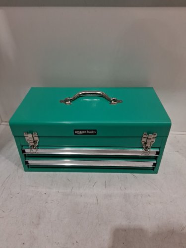 amazon basics 2 drawer heavy duty steel organization chest - turquoise image 3