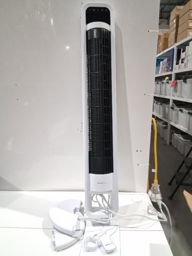 omnibreeze premium 38" Rotating tower fan with wifi CONTROL, 5-SPEEDS & REMOTE - white/BLACK (model: 5333021/dc2313r-g) image 3