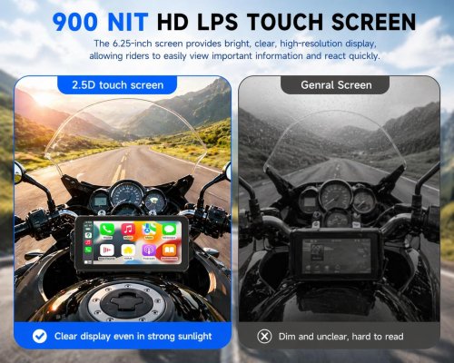 Spedal Motorcycle CarPlay ＆ Android Navigation Screen - Siri/G00gle Assistant - 6.25" - BLACK (MODEL: CL871 ) image 3
